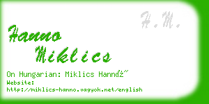 hanno miklics business card